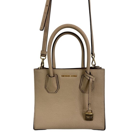 Michael Kors Mini Mercer Leather Crossbody & Tote Bag Nude EUC 8480 - Picture 9 of 16